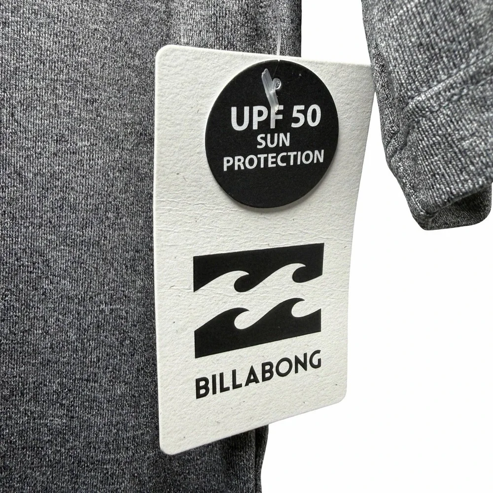 Billabong Mens L Die Cut UPF 50 Surf Shirt Rash Guard Gray Loose Fit NWT Swim